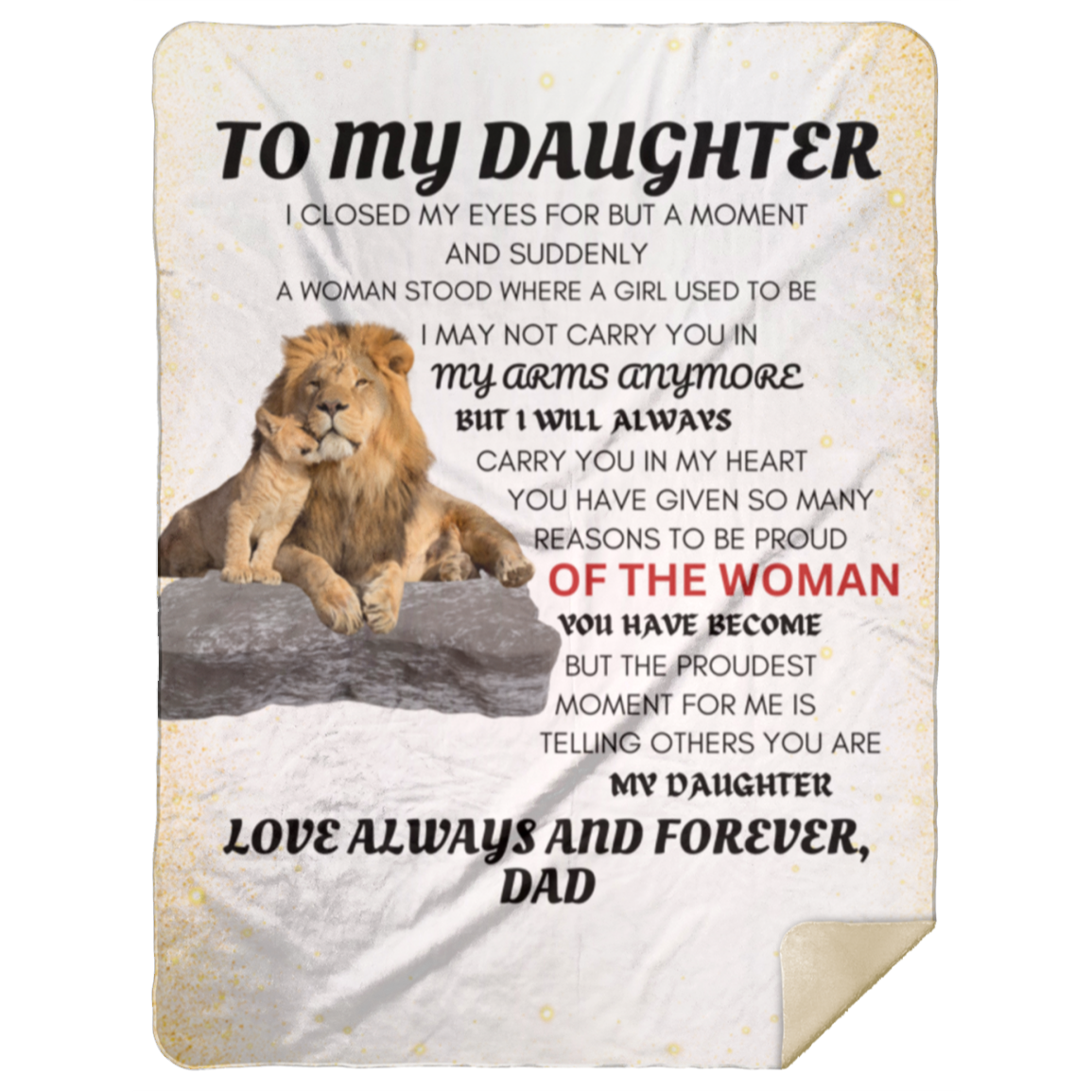 Premium Sherpa- To My Daughter, Always and Forever, Dad