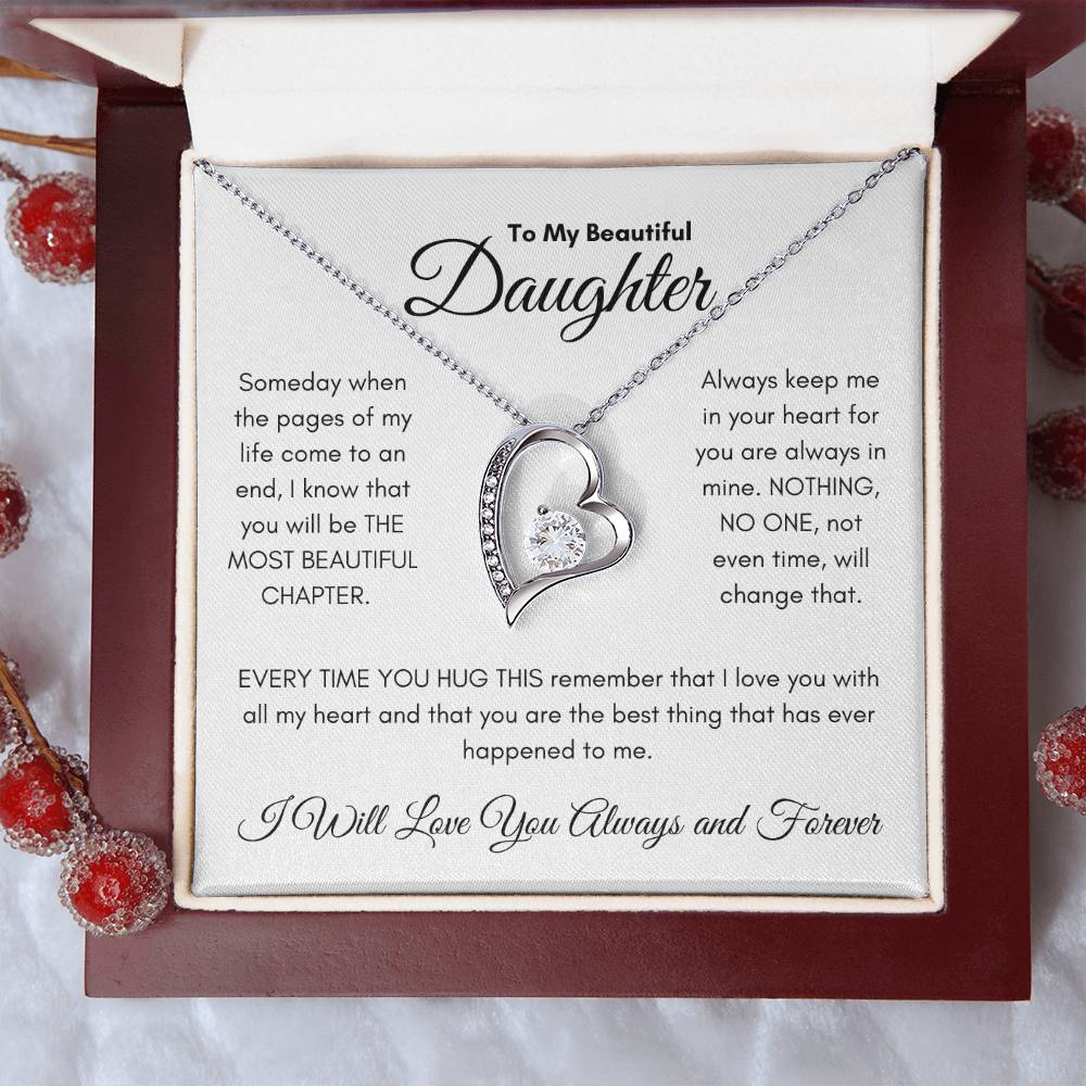 To My Beautiful Daughter- Forever Love Necklace