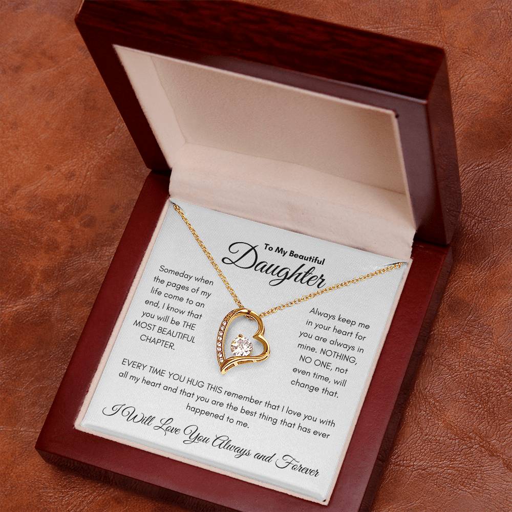 To My Beautiful Daughter- Forever Love Necklace