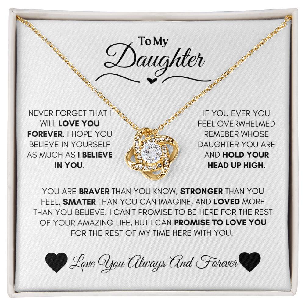 To My Daughter- Love Knot Necklace