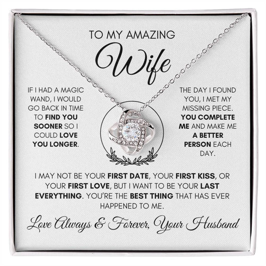 To My Amazing Wife- Love Knot Necklace