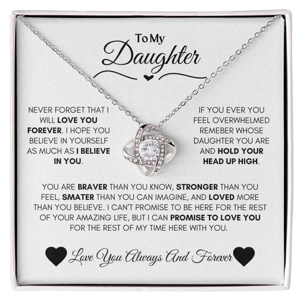 To My Daughter- Love Knot Necklace