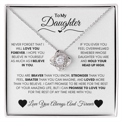 To My Daughter- Love Knot Necklace