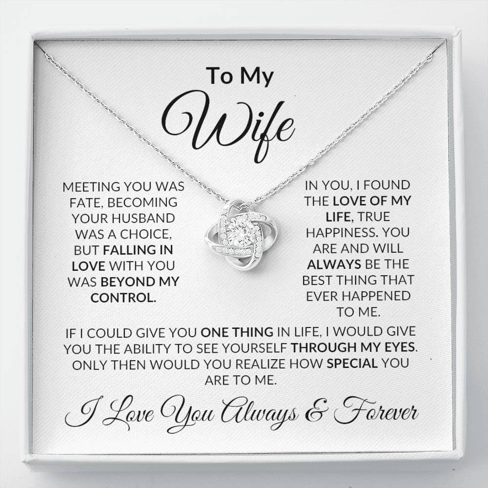 To My Wife- Love Knot Necklace