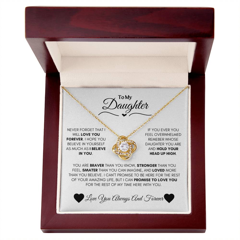 To My Daughter- Love Knot Necklace