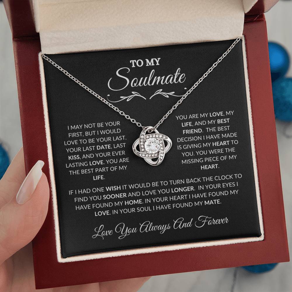 To My Soulmate- love knot necklace