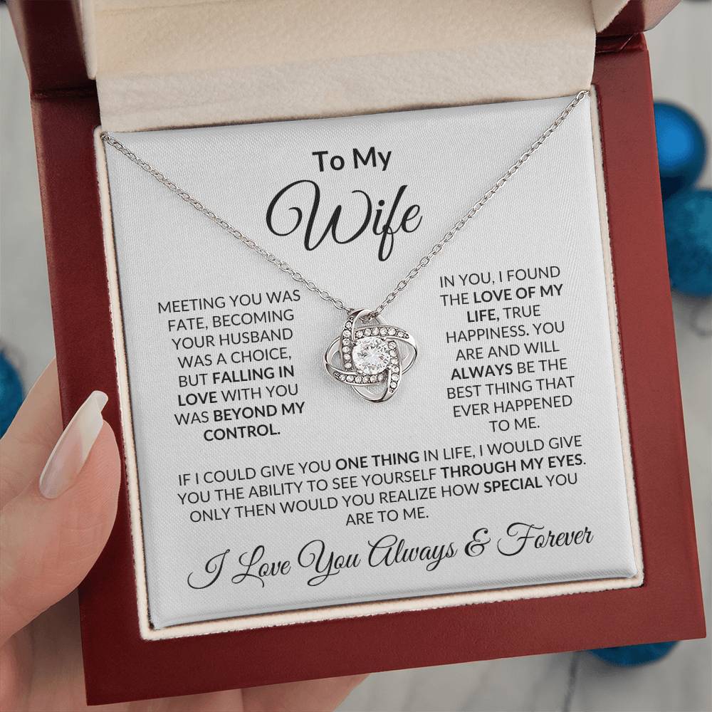 To My Wife- Love Knot Necklace