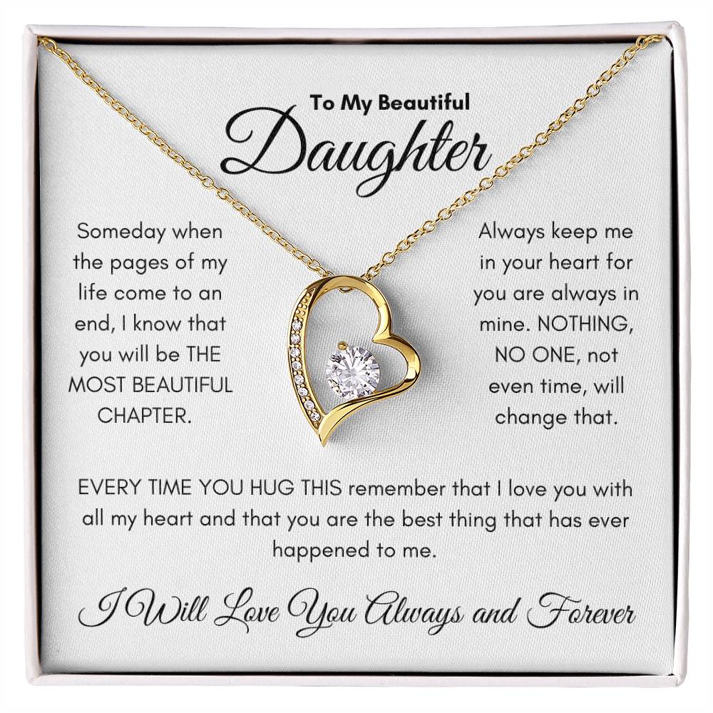 To My Beautiful Daughter- Forever Love Necklace