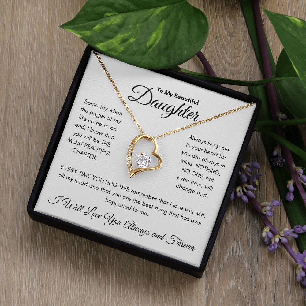 To My Beautiful Daughter- Forever Love Necklace