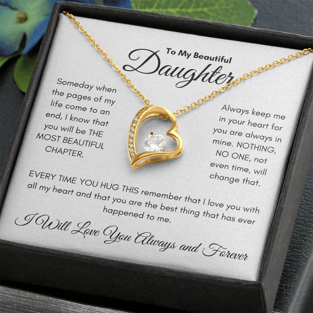 To My Beautiful Daughter- Forever Love Necklace